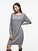 Vila Damen Viril L/S Knit Dress - Noos Kleid, Medium Grey Melange, M EU
