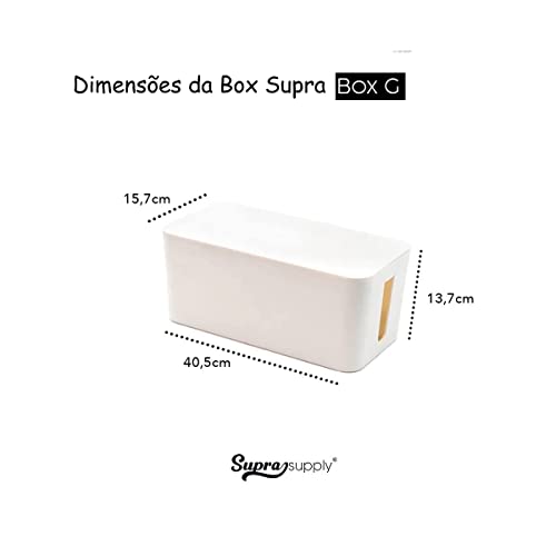 Caixa P/Proteger E Organizar Tomadas Fios Cabos 40cm Branco