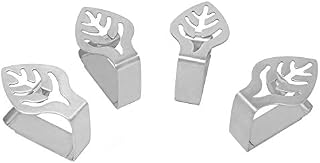 HONBAY 4PCS Stainless Steel Silver Thickened Strong Cloth Clip,Tablecloth Clamp Holder, Table Cover