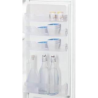 INDESIT S 12 A1 D/I 2 - Frigorifero da Incasso 209L, 5 Ripiani Vetro, 4 Regolabili e Balconcino Portabottiglie Frigo, Frigorifero Monoporta Colore Inox, Elettrodomestici Cucina Classe E 54Lx122Hx54.5P