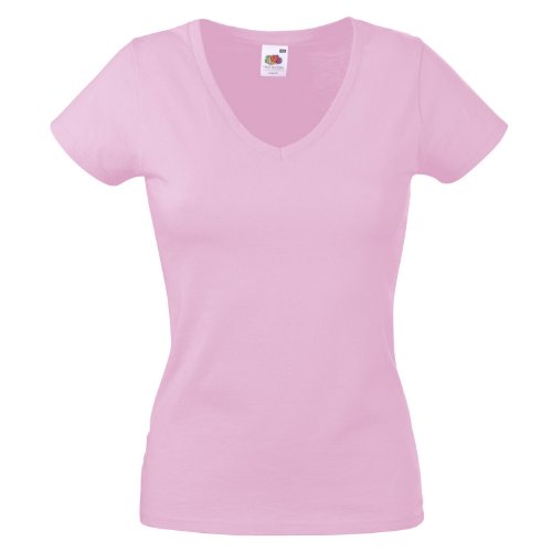 Fruit of the Loom Lady-fit valueweight v-neck tee Light Pink M