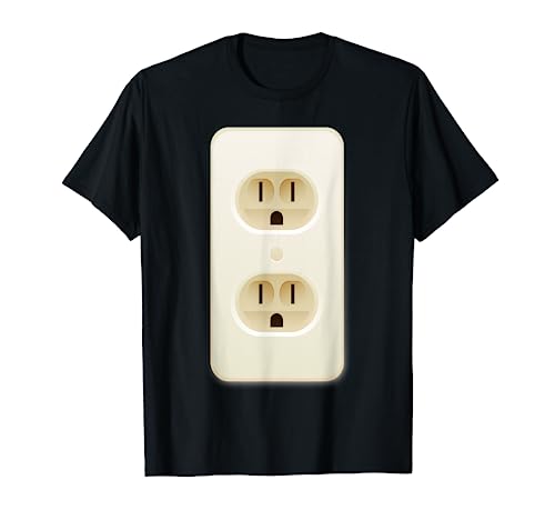 Easy Halloween Kostüm Idee Wandsteckdose Steckdose Stecker T-Shirt
