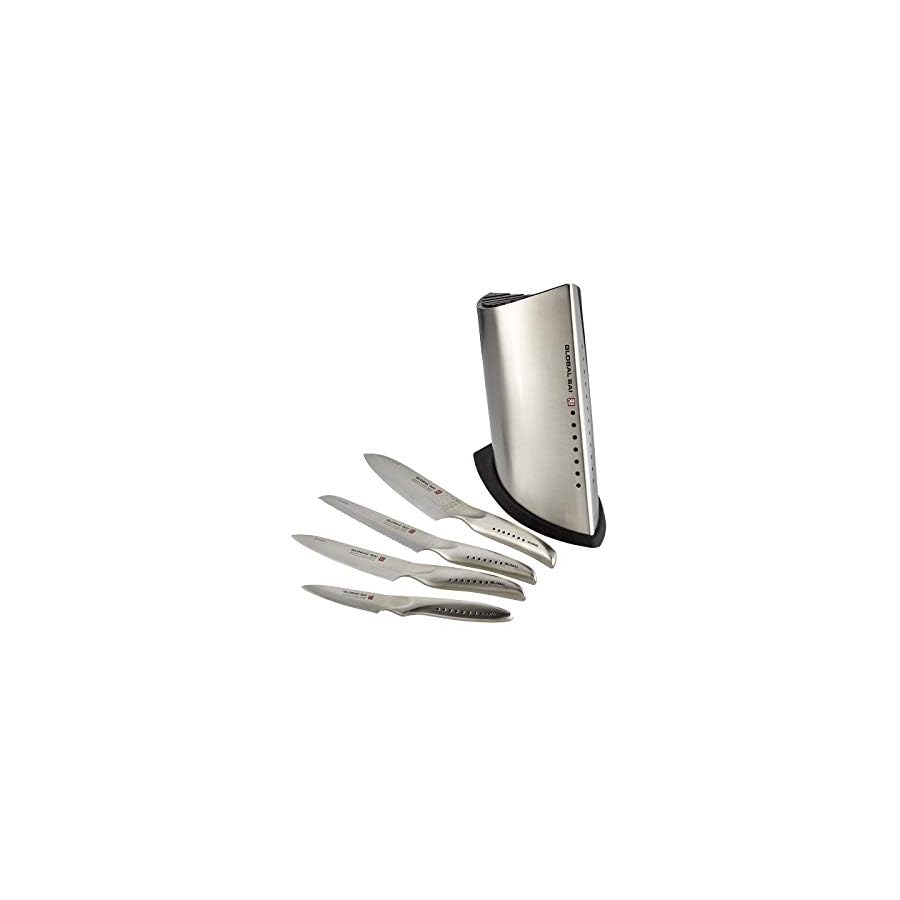 Global-SAI-5001-5-Piece-Knife-Block-Set-Silver Global Sai SAI-5001-5 Pc. Knife Block Set