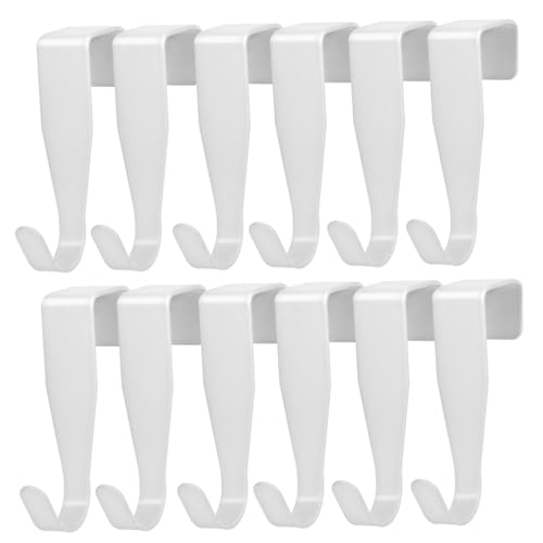 Mipcase The Door Hooks 16pcs Heavy Duty Hooks No Drill Cabinet Hanging Bracket for Kitchen Bathroom Shower Coat and Wreath