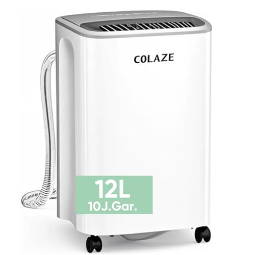 COLAZE Luftentfeuchter, 12L/24h Luftentfeuchter Elektrisch, Geeignet für Raumgrößen bis zu 120m³(30m²), Leiser Entfeuchter mit Digitalanzeige,...