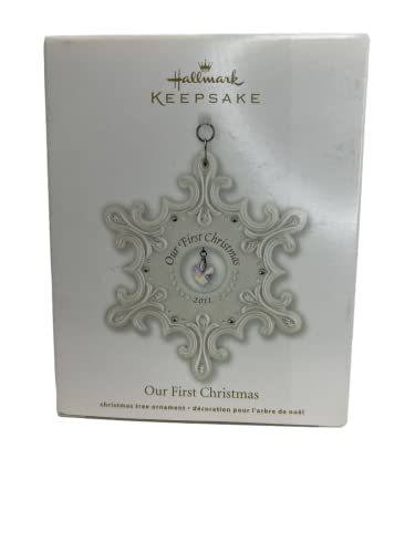 QXG4139 Tradition with Elegance Collection Our First Christmas Porcelain Snowflake 2011 Hallmark Keepsake Ornament