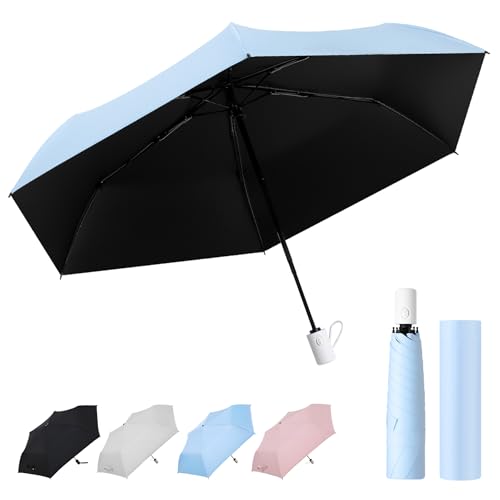 Copulan Auto Open Close Umbrella - Ultra Light Compact Travel & Backpack Size for Women and Men, UPF 50+ Eco-Friendly Sun Protection & Windproof Rain Umbrella with UV Defense