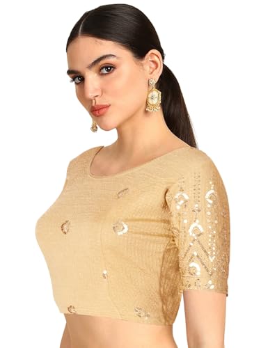 Image of Chandrakala Readymade Blouses for Women Sarees,Stretchable(B202-P)