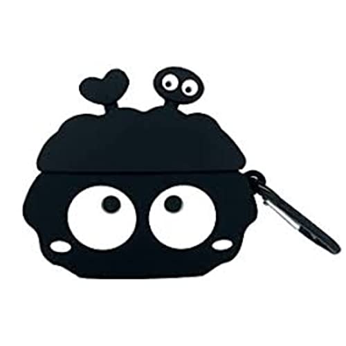 Image of Prolet Compatible with Airpods Pro Case Cover, Soft Silicone Cartoon Character Cover with Key-Chain, 360 Airpods Pro Protective Case Cover-Black Funny
