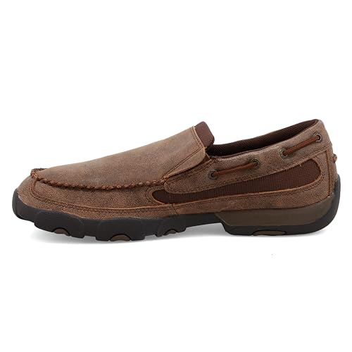 Twisted X Men's Slip-On Driving Moc, Moc Toe, Brown, 13 W2