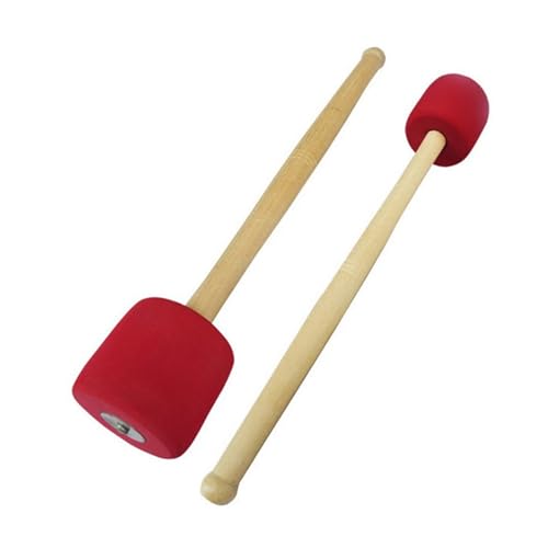 Mazo para bombo HANABASS con mango de madera y cabeza acolchada de espuma, color rojo miniatura 1