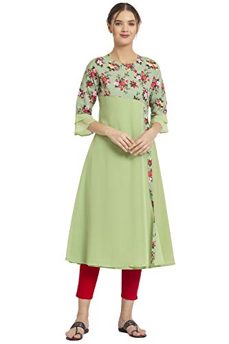 Image of ALC Creation Women's Crepe Printed A-line Kurti