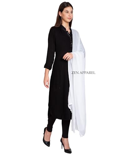 Image of Zen Women's Solid Premium Cotton Dupatta 2.25 Meters 100% Pure Cotton