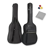 Kyokondo Funda Guitarra española, o acústica – Kit Completo con paño y 3 púas – Protección Acolchada, Ligera y Resistente – Ideal para Empezar cuidando tu Guitarra (Funda de Guitarra Universal, 1)
