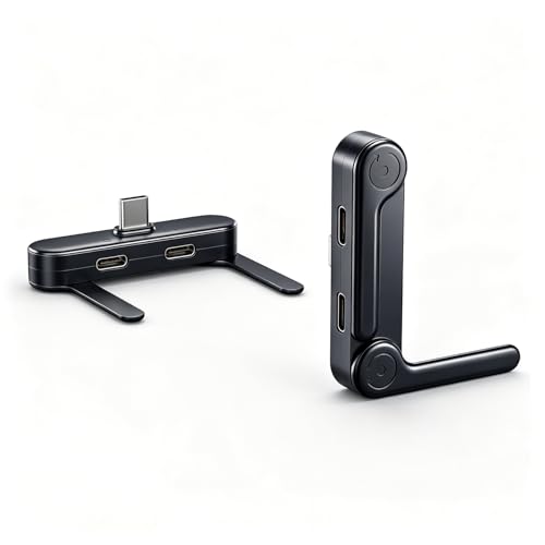 Image of ZORBES 2-in-1 Type C Headphone Audio Adapter with Phone Stand OTG | Dual Port Design for Type C Headphones, Audio and Charging Access, OTG Support, Folding Stand for Travel Use