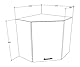 VCM Eckschrank Küchenschrank Hängeschrank Küche Küchenmöbel Esilo Weiß/Sonoma-Eiche