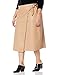 The Drop Women's Manon Faux Leather Wrap OR button front Midi Skirt, Camel, XS