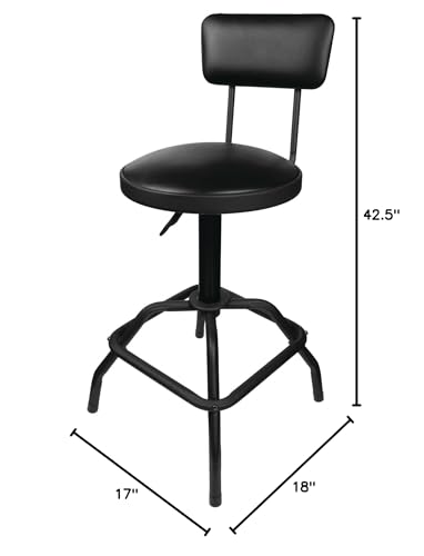Image of Performance Tool W85016 Pneumatic Stool w /Removable Backrest