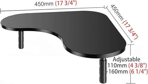 Monitor stand d'angle avec étagère de stockage et ajustement sur bureau