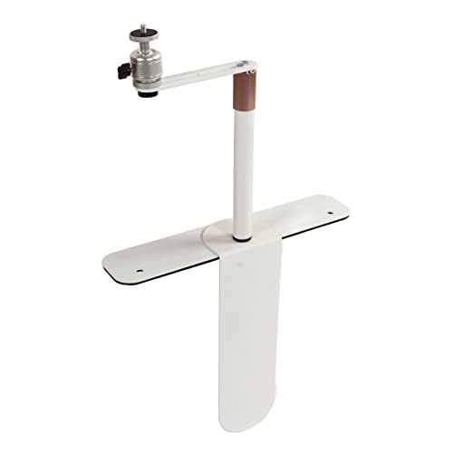 Projector Stand Bedside Sofa Projector Mount Base, 24?40CM 360 Degree Adjustable Table Side Projector Bracket Holder, 1/4in Universal Thread, Plug In Stable Base (White)