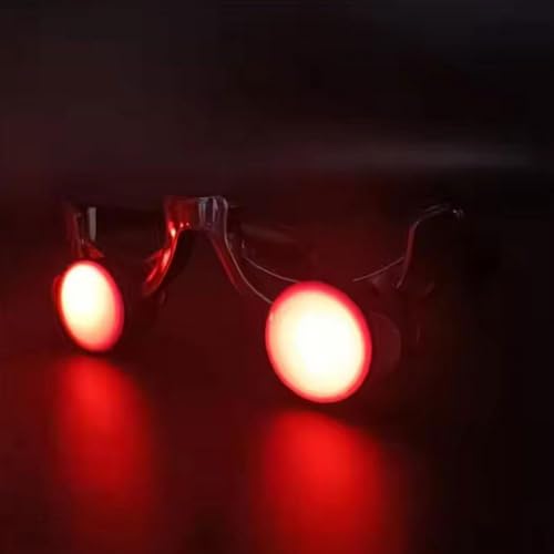 Gafas brillantes de Halloween con luz LED, disfraz de diablo de la muerte, gafas rojas intermitentes, gafas para rave, fiesta de Navidad, anteojos brillantes, accesorios