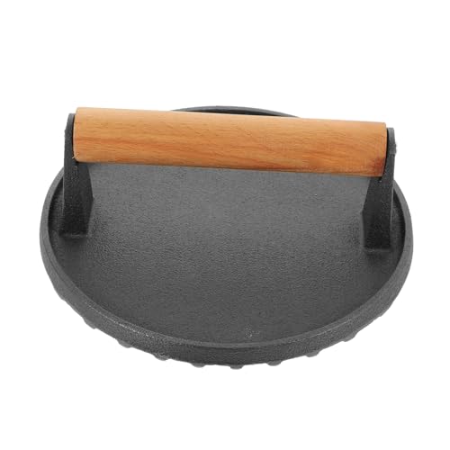 OFFSCH Cast Iron Meat Press with Handle Burger Press for Even Patty Cooking for Grilling Bbqs Outdoor Cooking Kitchen Tool for Shaped Burgers