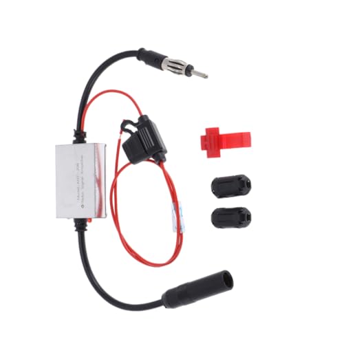 SHINEOFI Amplificateur de Signal FM Ant pour Voiture Améliorez la Radio Facile à Installer Compatible avec Interfaces Rondes pour Automobiles et Véhicules