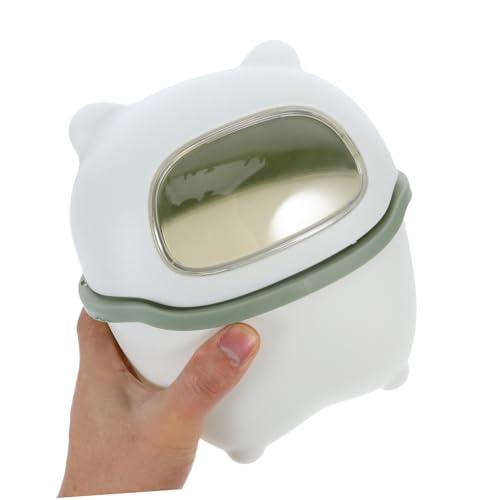 Caneca de basura de escritorio con tapa y diseño de oso miniatura 4