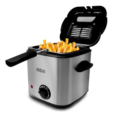 Listado de Freidora Walmart más recomendados. 47 Freidora de Aceite RCA de Acero Inoxidable, 2 Litros de Capacidad, Control de Temperatura Ajustable, Tapa con Ventana y Filtro, Canastilla Desmontable, Ideal para Cocina y...