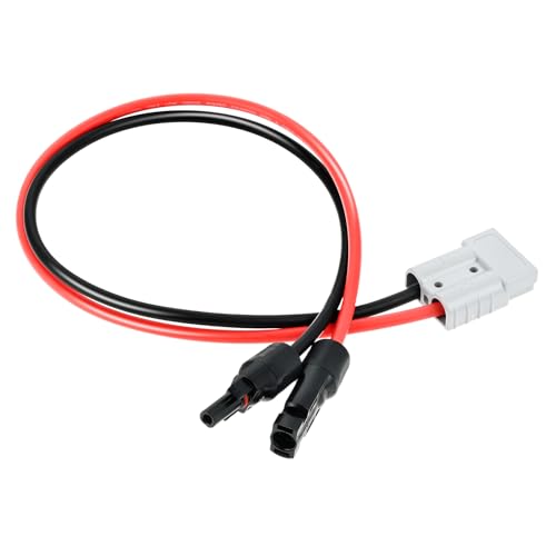 Surieen Conector solar Anderson a 50 A, conector de 10 AWG para cabo de módulo solar, kit de conectores para gerador solar de RV, estação de energia portátil (60 cm)