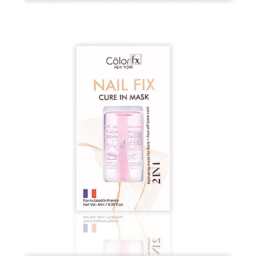 Color Fx Nail Fix Cure in Mask, Peel off Nail Polish & Base Cost, Nail Hydration & Care, Cuticle Care 6 Ml