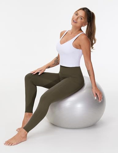 Image of THE GYM PEOPLE Thick High Waist Yoga Pants with Pockets, Tummy Control Workout Running Yoga Leggings for Women