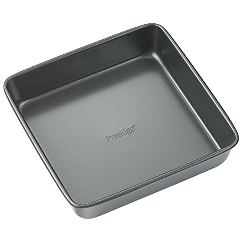 Prestige - Fuente para Horno (Acero Inoxidable, 20,32 cm, Forma Cuadrada), Color Negro