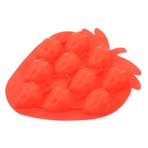 Molde para cubos de hielo en forma de fresa de silicona miniatura 1