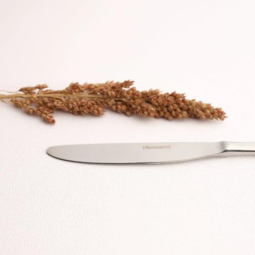 Image of BLACKCARROT Stainless Steel Silver Set of 6 | 6mm Thickness Dinner Knives | Premium Stainless Steel for Dining Table | Durable & Elegant Cutlery