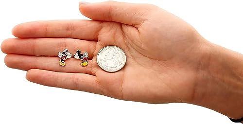 Pendientes de regalo Mickey y Minnie Mouse Bacciare plata de ley 4