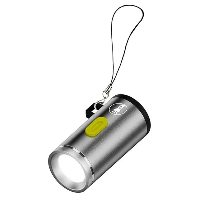 ETZIN USB C Mini Glare Torch USB Type C Emergency Llluminated Lamp, 5V 1W, Aluminium Alloy, Shell with Keychain Lanyard, for Camping Outdoor, (Silver)-image-15