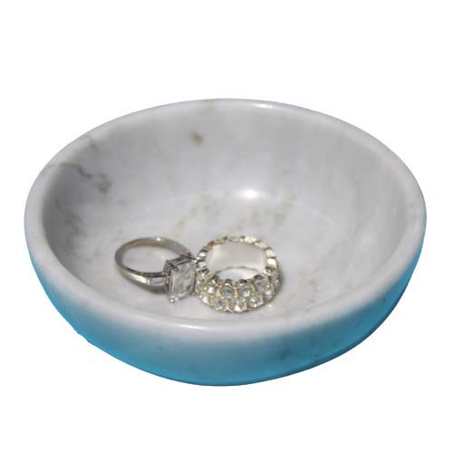 Craftsofegypt Real Marble Jewelry Dish - Ring Holder - Jewelry Organizer Tray - Decorative Key Bowl-Home Decor Wedding Gift- Ring Dish - Jewelry Tray -Vanity Tray - Decorative Tray - Marble Tray #TOP3