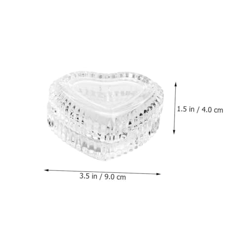 Boîte à bijoux en verre transparente cœur et rangement élégant de table