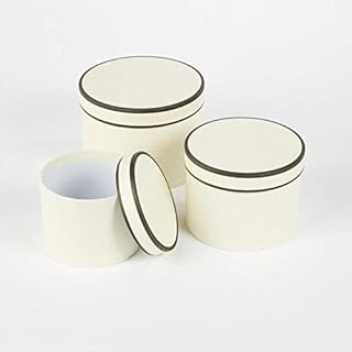 Round Couture Range Lined Flower Hat Boxes Set of 3 (Grey)