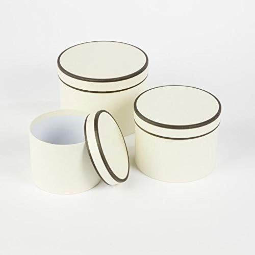 Round Couture Range Lined Flower Hat Boxes Set of 3 (Cream)