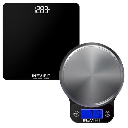 Báscula digital para baño INEVIFIT con paquete fitness miniatura 1