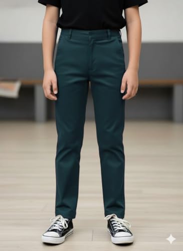 Image of A.T.U.N. (ALL THINGS UBER NICE) Boys Regular Fit Formal Chinos | Smart School & Occasion Wear Bottoms | Smooth, Comfortable & Tailored Look Pants