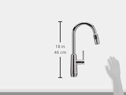 Diagram showing dimensions of Moen 87066 faucet