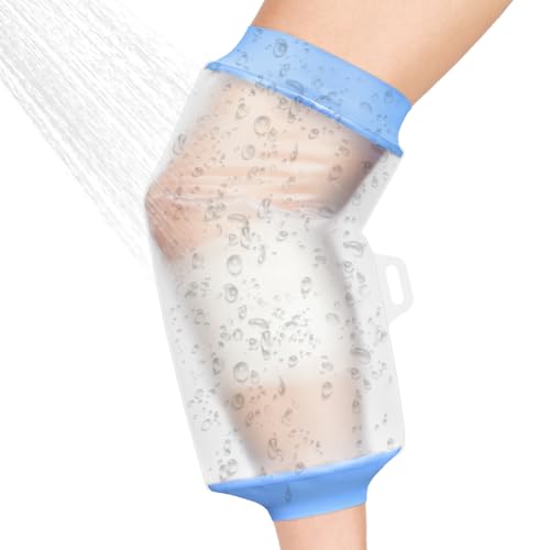 AOOWU Knee Cast Cover for Showering, Cast Protector for Adults Knee, Adult Knee Wound Cast Cover, Reusable Cast, Dressing and Bandage Protector, Waterproof Seal Protection