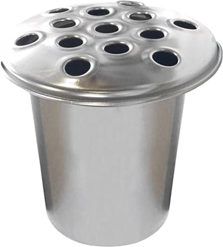 APAC 12CM QUALITY ALUMINIUM MEMORIAL GRAVE VASE GRAVE POT INSERT BRITISH MADE 12CM (SILVER TOP)
