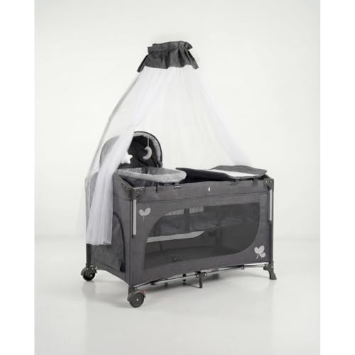 Fantastic-Kids-Toys Multifunctional Portable Baby Bed with Mosquito Net, Carrycot and Changing Table - Foldable with Locking Wheels and Storage Pockets - Suitable from 0 to 3 Years Old - KDD11