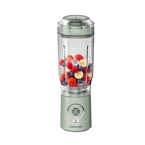 DREAME PortFresh Tragbarer Mixer Abnehmbares Motorgehäuse Schnellladen 880 ml BPA-freier Mixbecher (500 ml Mixkapazität) 5 voreingestellte Funktionen Selbstreinigungsmodus Spülmaschinenfest Grün