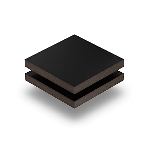 HPL Platte Schwarz 6 mm - Rechteck in Abmessungen von 10x10 cm bis 110x230 cm, extrem robust, kratzfest und langlebig, ohne scharfe Kanten.