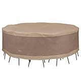 Duck Covers Elegant Round Patio Table with Chairs Cover, 108